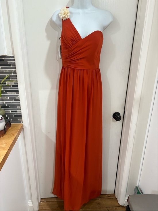Alfred Angelo Dresses & Skirts - One-Shoulder Rust Orange Evening summer/fall elegant Dress